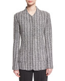 Windsor Knit Jacket w/ Patch Pockets, Hematite Multi