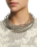 Multi-Strand Beaded Choker Necklace, Quartz
