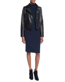 Lambskin Leather Moto Jacket 