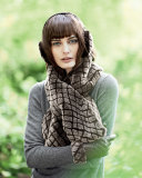 Croft Quilted Shearling Fur Scarf, Chocolate