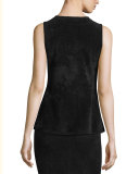 Sleeveless Chenille Peplum Top