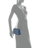 Intrecciato Small Chain Crossbody Bag, Cobalt Blue