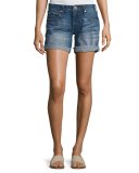 Emma Cuffed Bermuda Shorts, Blue Fest (Indigo)