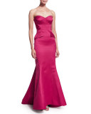 Strapless Trumpet Gown, Fuchsia