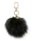 Fur Pompom Key Fob, Black
