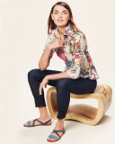Floral-Print Long-Sleeve Blouse, Multi Colors