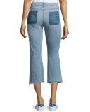 Santa Cruz Flare-Leg Cropped Jeans, Patch Varick