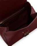 Pandora Box Patent Mini Chain Shoulder Bag, Oxblood