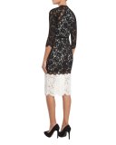 Whitney Bicolor Lace Midi Dress