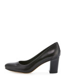 Palace Suede Block-Heel Pump, Black Cafe