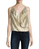 Kristin Metallic Ruffle Top