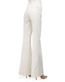 High-Waist Flare-Leg Jeans, Ivory