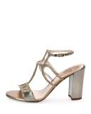 Crystal Caged 90mm Sandal, Green