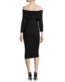 Welsy Off-the-Shoulder Knit Dress, Black