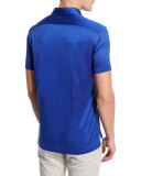 Solid Sateen Polo Shirt, Royal Blue