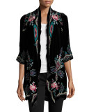 Aveza Draped Velvet Coat