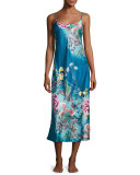 Serene Satin Nightgown, Seaport Blue