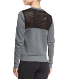 Downtown Mesh-Back Sweatshirt, Gray