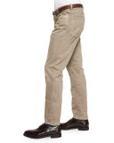 Five-Pocket Cotton Pants, Brown