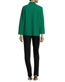 Wool Ottoman Easy Jacket, Emerald