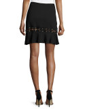 Debir Lace-Detail Skirt, Black