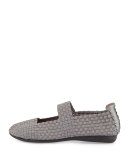 Bela Stretch Mary Jane Flat, Pewter