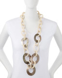 Wood & Mother-of-Pearl Link Necklace