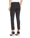 Zip-Back Scuba Leggings, Black