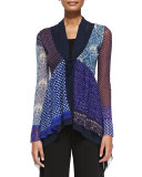 Printed Patchwork Tie Cardigan