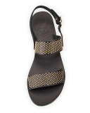 Dinami Studded Two-Band Sandal, Black