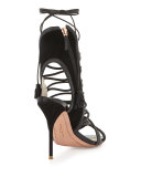 Lacey Lace-Up Gladiator Sandal, Black