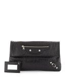 Giant 12 Lambskin Envelope Crossbody Bag, Black