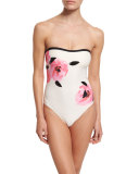 paloma beach embroidered bandeau one-piece swimsuit