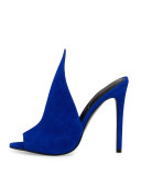 Essie Peaked Suede Mule Pump, Medium Blue