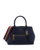 Gotham Leather Tote Bag, Midnight Blue