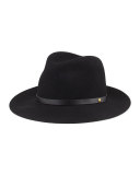 Floppy Brim Wool Fedora Hat, Black