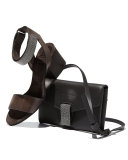 Mini Envelope Crossbody with Monili Closure, Dark Gray