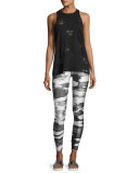 Tall Band Heathered Camo Performance Leggings, Gray
