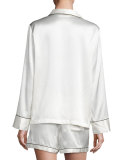 Silk Shortie Pajama Set, Ivory