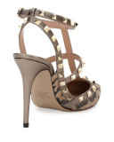 Rockstud Calf-Hair 100mm Pump, Fucile/Al Campion