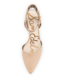 Okala Pointy Ankle-Wrap Pump, Nude