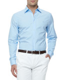 Cambridge Slim-Fit Stretch-Cotton Sport Shirt, Pale Blue 