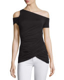 Table Mountain Cold-Shoulder Ruched Top