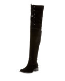 Stacy Over-the-Knee Lace-Up Boot, Black