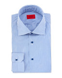 Mini-Bengal Stripe Dress Shirt, Blue/White