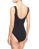 Rick Rack Scalloped-Neck Underwire One-Piece Swimsuit