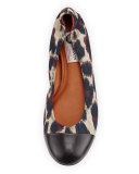 Leopard Jacquard Ballet Flat, Beige