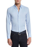 Flannel Long-Sleeve Sport Shirt, Blue