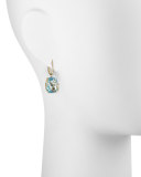 Sealeaf Collection 18k Yellow Gold & Blue Topaz Earrings 