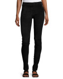 Classic Suede Moto Leggings, Black